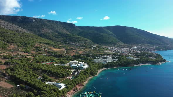 Aerial view over croatian island