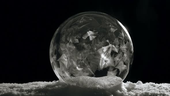 Freezing Ice Ball with Snow Flakes Flower alt