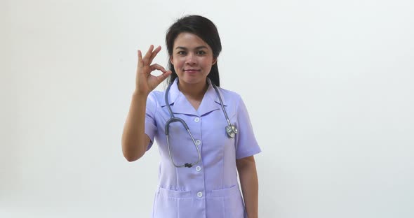 Female Doctor Giving Ok Sign