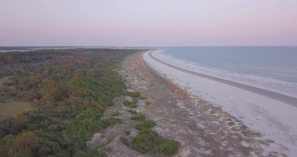 Ocean waves along secluded barrier island