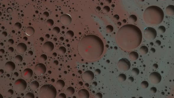 Abstract close up texture of oil with brown and blue paint alt