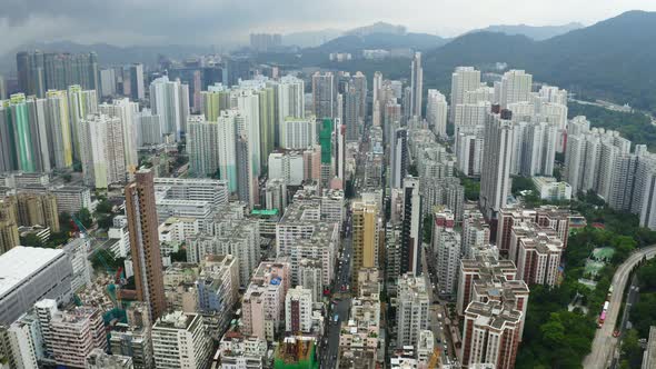 Top view of Hong Kong city