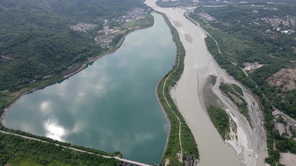 Lake and River, Aerial