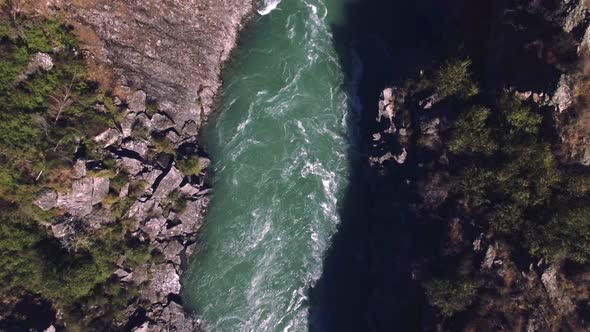 River gorge top-down view