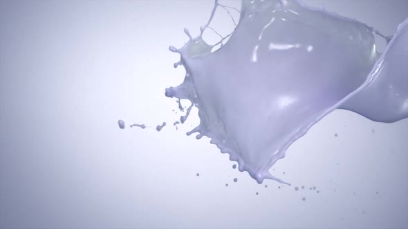 Milky purple liquid splash, Slow Motion