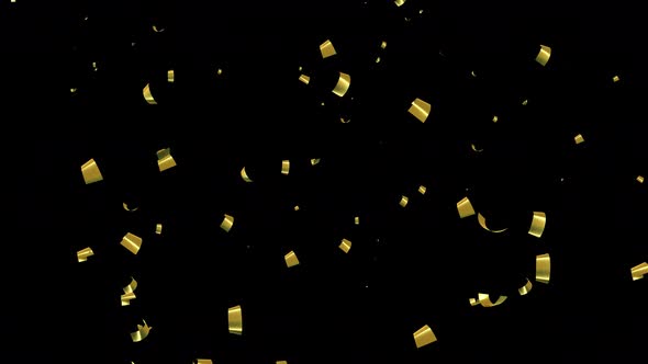 Gold Confetti Falling 4K