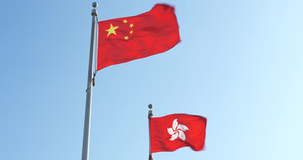 China and Hong Kong flag