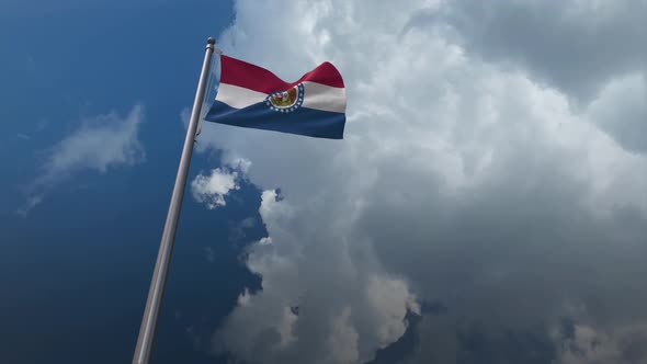 Missouri State Flag Waving  4K