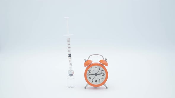 Concept video of waiting for the covid-19 vaccine, isolated on white background.