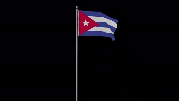 Cuba Flag Pole Loops With Alpha