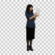 Asian lady having video chat using a tablet, Alpha Channel - VideoHive Item for Sale