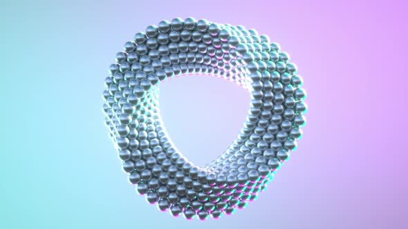 3d animation render of a Abstract ring rotating with neon lights. Smooth hypnotic pattern