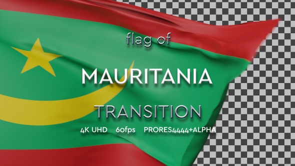 Flag of Mauritania transition | UHD | 60fps alt