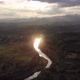 Aerial view forest in sunset fog mist of Aerial beautiful river with mountain view - VideoHive Item for Sale