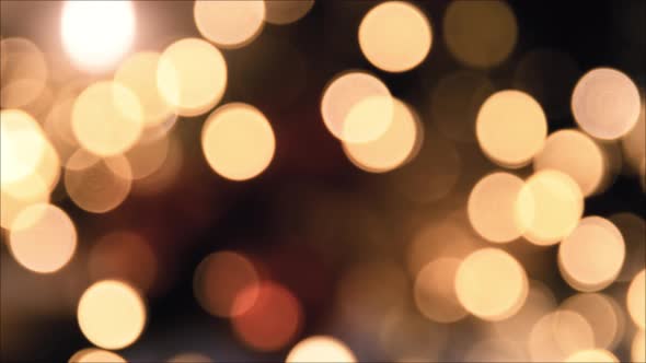 Christmas Lights Shimmering Abstract Golden Warm Circles Defocused