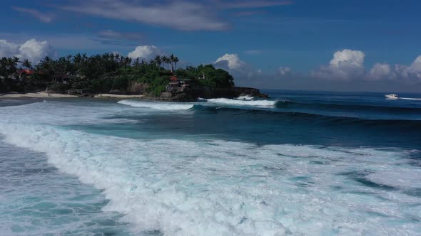 Waves and Azure Water as A Background. View from Drone at The Ocean Surface.