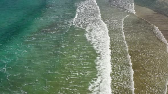 Top View on Sea Waves.