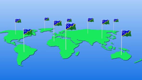 Flag Of Solomon Islands Flag Wavy Animated On Earth