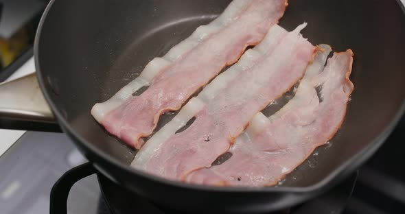 Cooking with Bacon on Fry Pan