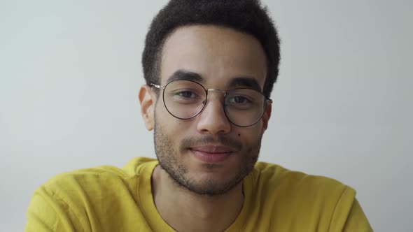 Portrait of an AfricanAmerican Student with Glasses