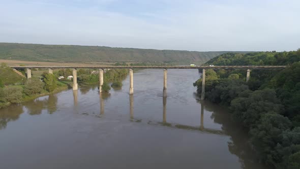 Aerial view of a bridge