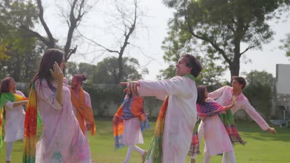 Indian people celebrating Holi