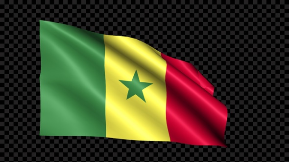 Senegal Flag Blowing In The Wind