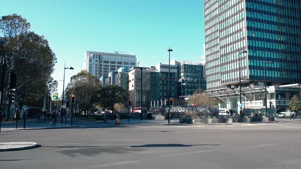 Regents Place in London, Camden on a sunny autumn day.