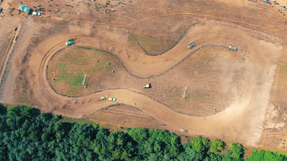 Traditional rally Autocross Championship. Racing car is dangerous enters steep turn of race course,