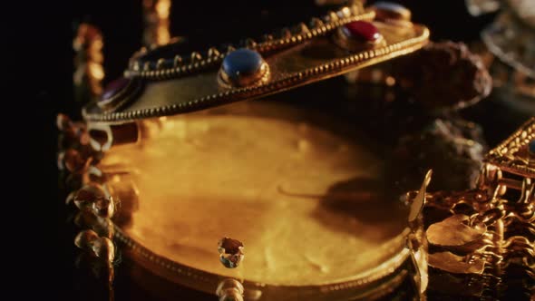 Gold Jewelry of a Scythian Priestess 2000 Years Old an Old Earring a Spinning Wheel Found During alt