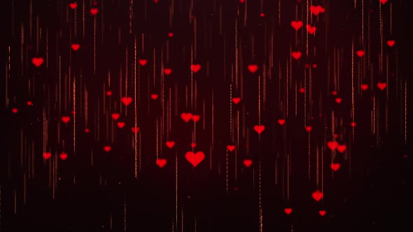 Heart Particles Rain HD