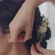 Professional Hairdresser Working With Asian Bride On Wedding Day. - VideoHive Item for Sale