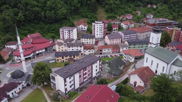 Aerial Shot Of Srebrenica In Bosnia And Herzegovina  V3