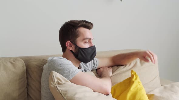 Man Wearing Mask At Home