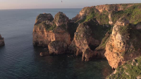 Aerial view of rocky shore in Lagos