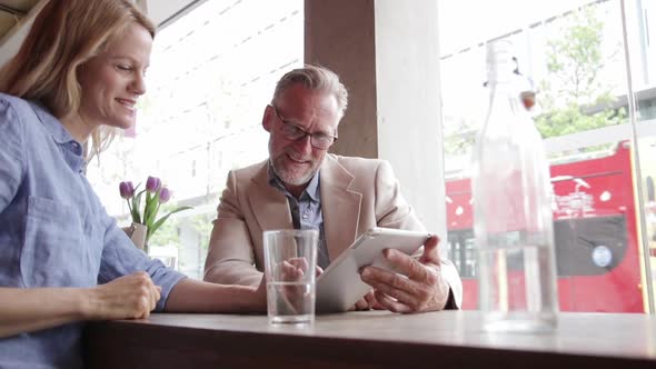 Business meeting in a restaurant