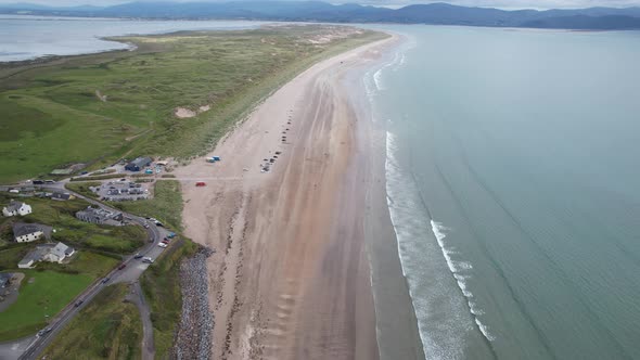 HI Point of view Inch beach Dingle peninsula Ireland drone aerial view