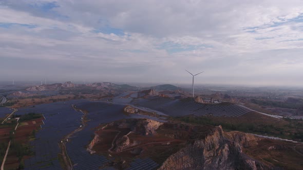 Solar power station in montain