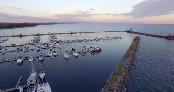 Port credit drone shot.