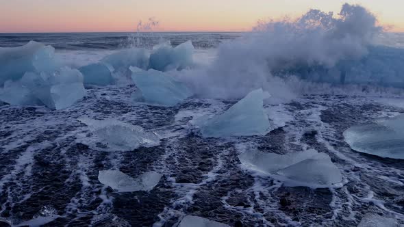 Iceland Black Sand Beach Icebergs