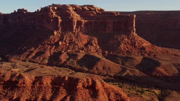 Aerial shot of the amazing rock formations on southern Utah