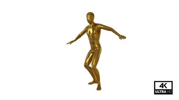 Modern Hip Hop Dancing Character Golden Looped V2