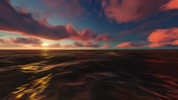 Fly Over Sea Oil Paint Style alt