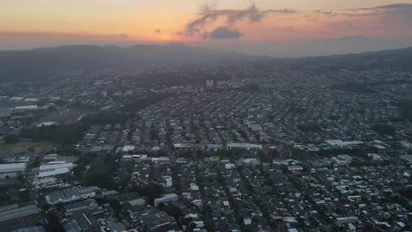 Side Panning of City at dawn