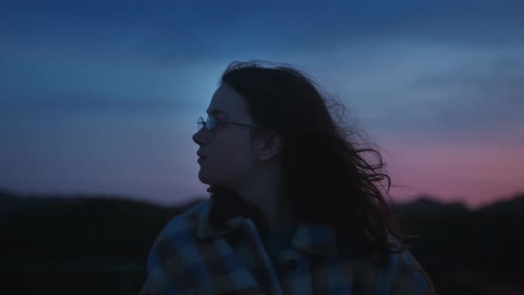 Dreamy Dark Portrait of Beautiful Millennial Girl