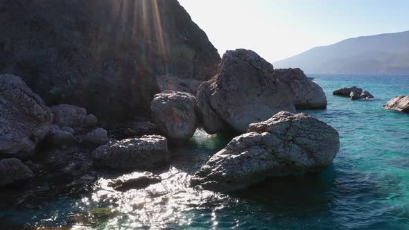 Rocky Beach of the Tropical Island