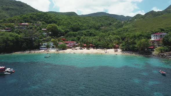 Tropical island drone coast view (Martinique, Anses d'Arlet)	