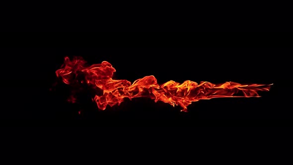 Super Slow Motion Shot of Burning Plank Isolated on Black at 1000 Fps