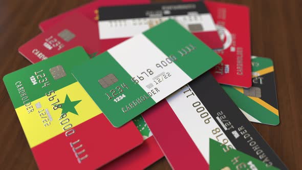 Emphasized Bank Card with Flag of Nigeria