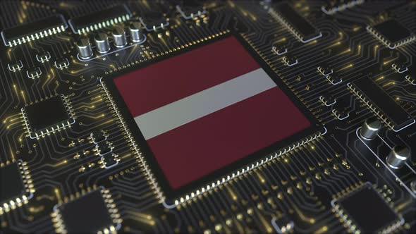 National Flag of Latvia on the Operating Chipset